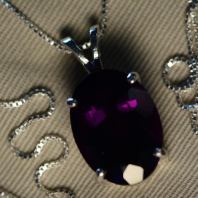 Amethyst Necklace, Certified 11.00 Carat Amethyst Pendant Appraised at 650.00 Sterling Silver Necklace, Genuine Amethyst Jewelry