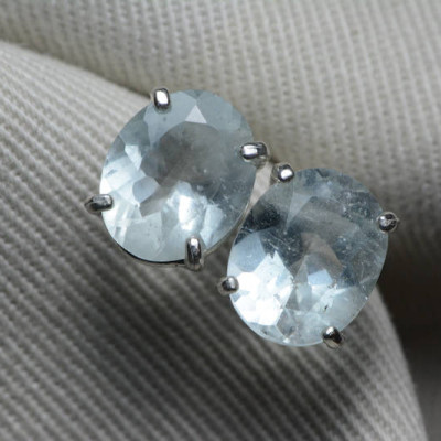 Aquamarine Earrings, 5.47 Carats Appraised At 800.00, Sterling Silver, Genuine Real Natural, March Birthstone Jewelry, Blue