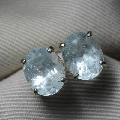 Aquamarine Earrings, 6.13 Carats Appraised At 900.00, Sterling Silver, Genuine Real Natural, March Birthstone Jewelry, Blue