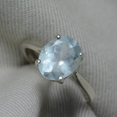Aquamarine Ring, Aquamarine Solitaire 2.28 Carats Appraised At 350.00 Sterling Silver, Genuine Real Natural, March Birthstone Jewelry