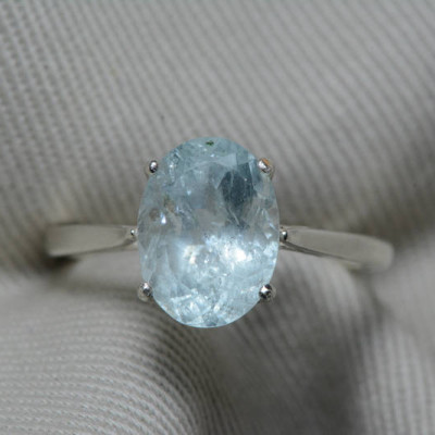 Aquamarine Ring, Aquamarine Solitaire 2.83 Carats Appraised At 425.00 Sterling Silver, Genuine Real Natural, March Birthstone Jewelry