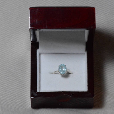 Aquamarine Ring, Aquamarine Solitaire 3.15 Carats Appraised At 475.00 Sterling Silver, Genuine Real Natural, March Birthstone Jewelry