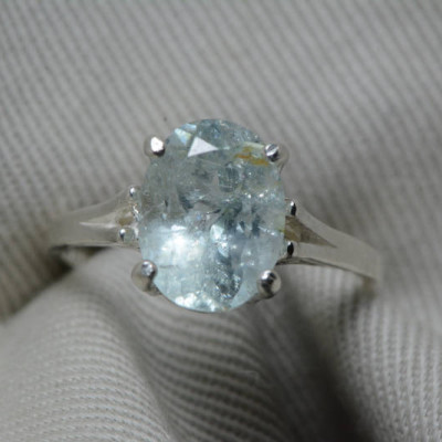 Aquamarine Ring, Aquamarine Solitaire 3.15 Carats Appraised At 475.00 Sterling Silver, Genuine Real Natural, March Birthstone Jewelry