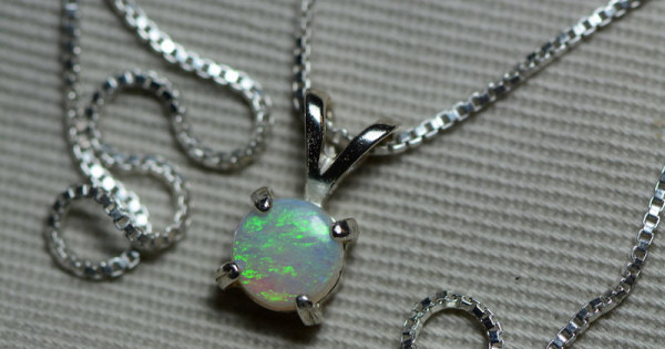 Locally made 14k and Silver Australian Opal Pendant | Minor Jewelry Inc. |  Nashville, TN