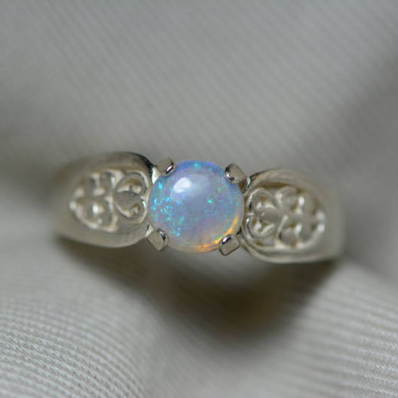 Buy Natural Australian Opal Green Fire Stone Ring 925 Solid Sterling Silver  Ring Handmade Opal Stone Size 11x8 Mm Gift St Patrick Day Sale Rings Online  in India - Etsy