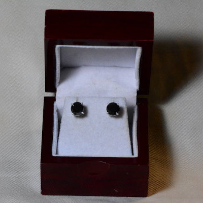 Black Diamond Earrings, 3.92 Carat Diamond Stud Earrings Appraised At 2,350.00 Certified Diamond, Real, Natural, Genuine Diamond Jewellery