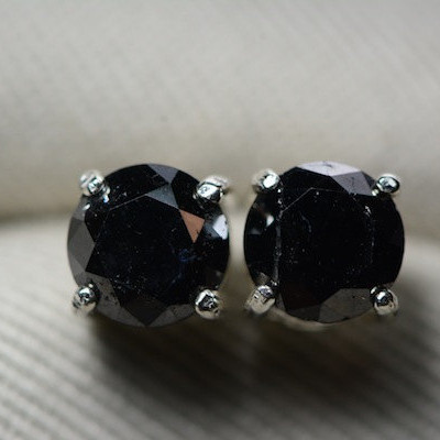 Black Diamond Earrings, 4.34 Carat Diamond Stud Earrings Appraised At 2,600.00 Certified Diamond, Real, Natural, Genuine Diamond Jewellery