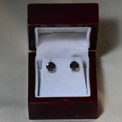 Black Diamond Earrings, 4.59 Carat Diamond Stud Earrings Appraised At 4,600.00 Certified Diamond, Real, Natural, Genuine Diamond Jewellery