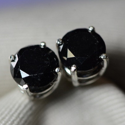 Black Diamond Earrings, 4.59 Carat Diamond Stud Earrings Appraised At 4,600.00 Certified Diamond, Real, Natural, Genuine Diamond Jewellery