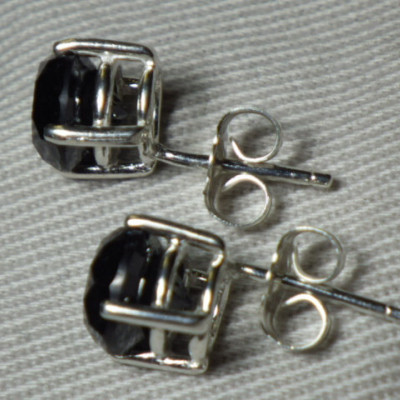 Black Diamond Stud Earrings, 4.17 Carats Appraised At 2,500.00, Sterling Silver, Certified Real Genuine Diamonds, April Birthstone