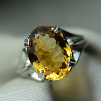 Citrine Ring, Certified 7.12 Carat Citrine Solitaire Ring Appraised At 450.00 Sterling Silver, Natural Genuine Real, November Birthstone