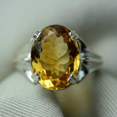 Citrine Ring, Certified 7.12 Carat Citrine Solitaire Ring Appraised At 450.00 Sterling Silver, Natural Genuine Real, November Birthstone