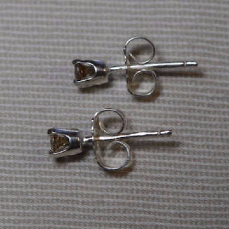 Diamond Stud Earrings 0 17 Carats Sterling Silver Genuine