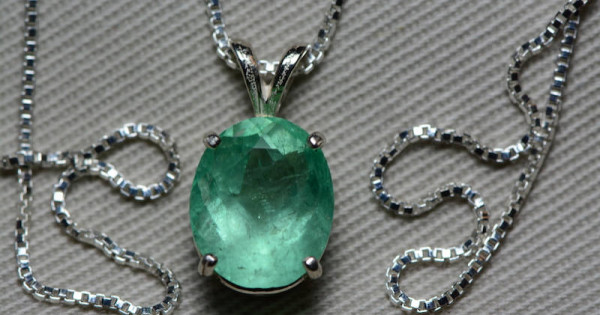 Emerald Sterling Silver Cage Pendant - The Fossil Cartel