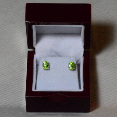 Peridot Earrings, 3.00 Carats Appraised At 325.00, Sterling Silver Natural Green Peridot Jewelry, August Birthstone, Oval Cut Green Peridot
