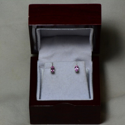 Pink Sapphire Earrings, Sapphire Stud Earrings 0.58 Carat Appraised at 500.00, September Birthstone, Genuine Sapphire Jewelry, Oval Cut