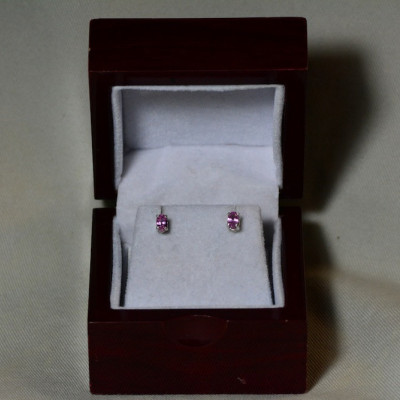 Pink Sapphire Earrings, Sapphire Stud Earrings 0.64 Carat Appraised at 550.00, September Birthstone, Genuine Sapphire Jewellery, Oval Cut
