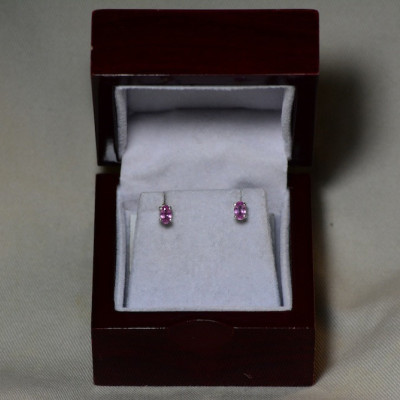 Pink Sapphire Earrings, Sapphire Stud Earrings 0.67 Carat Appraised at 550.00, September Birthstone, Genuine Sapphire Jewellery, Oval Cut