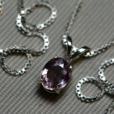 Pink Sapphire Necklace, Pink Sapphire Pendant 0.90 Carats Appraised at 800.00 on 18" Sterling Silver Necklace, September Birthstone