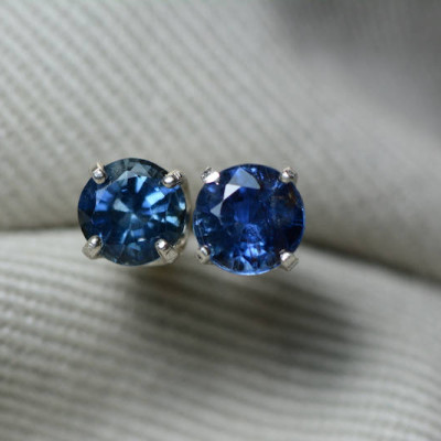 Sapphire Earrings, Blue Sapphire Stud Earrings 1.19 Carat Appraised at 950.00, September Birthstone, Certified Sterling Silver Jewellery