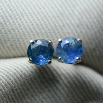 Sapphire Earrings, Blue Sapphire Stud Earrings 1.28 Carat Appraised at 1,025.00, September Birthstone, Certified Sterling Silver Jewellery