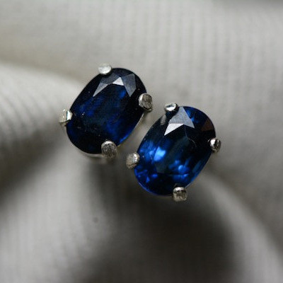 Sapphire Earrings, Blue Sapphire Stud Earrings 1.45 Carat Appraised at 1150.00, September Birthstone, Genuine Sapphire Jewellery, Oval Cut