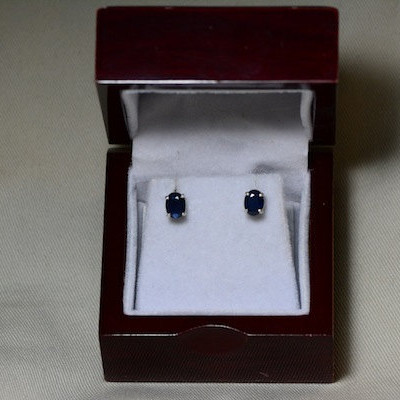 Sapphire Earrings, Blue Sapphire Stud Earrings 1.94 Carat Appraised at 950.00, September Birthstone, Natural Sapphire Jewellery, Oval Cut