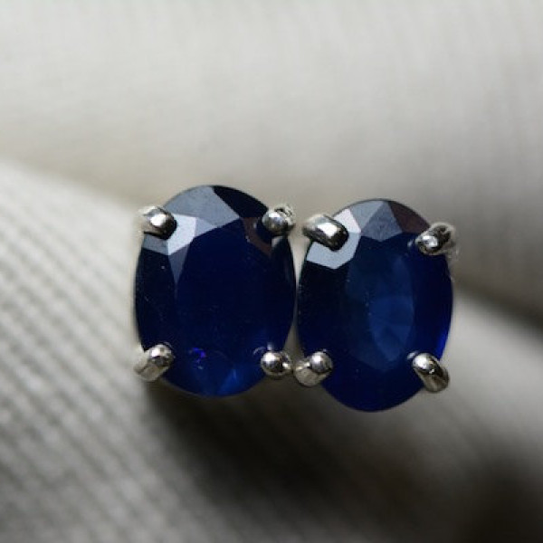Sapphire Earrings, Blue Sapphire Stud Earrings 1.94 Carat Appraised at 950.00, September Birthstone, Natural Sapphire Jewellery, Oval Cut