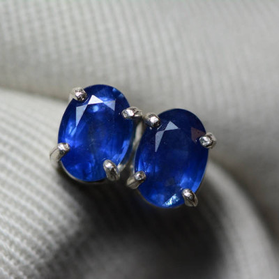 Sapphire Earrings, Blue Sapphire Stud Earrings 1.97 Carat Appraised at 1,575.00, September Birthstone, Certified Sterling Silver Jewellery