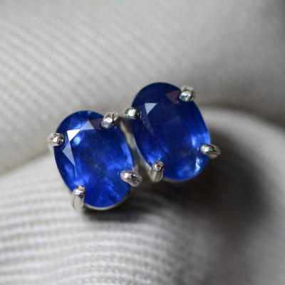 Sapphire Earrings, Blue Sapphire Stud Earrings 1.97 Carat Appraised at 1,575.00, September Birthstone, Certified Sterling Silver Jewellery