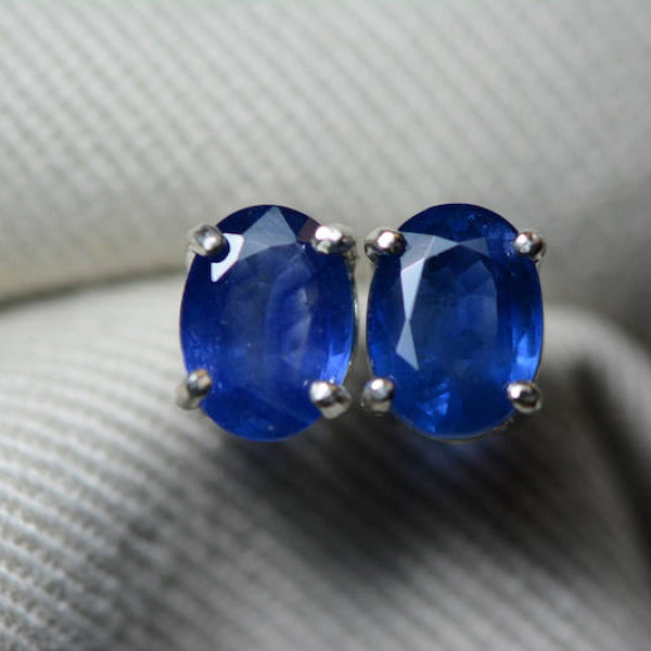 Sapphire Earrings, Blue Sapphire Stud Earrings 2.16 Carat Appraised at 1,725.00, September Birthstone, Real Genuine Natural Jewelry