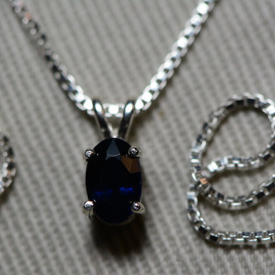 Sapphire Necklace, Blue Sapphire Pendant 0.60 Carat Appraised at 500.00, September Birthstone, Genuine Sapphire Jewellery, Oval Cut