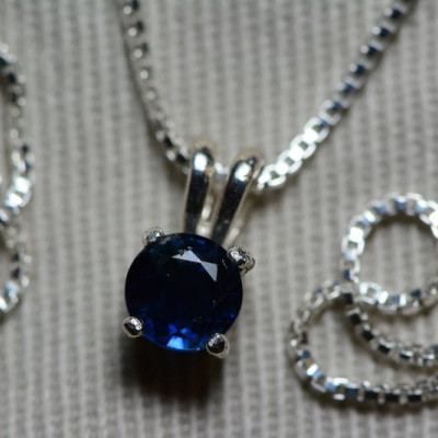 Sapphire Necklace, Blue Sapphire Pendant 0.70 Carat Appraised at 550.00, September Birthstone, Genuine Sapphire Jewellery, Round Cut