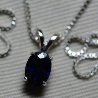 Sapphire Necklace, Blue Sapphire Pendant 1.08 Carat Appraised at 850.00, September Birthstone, Natural Sapphire Jewelry, Oval Cut
