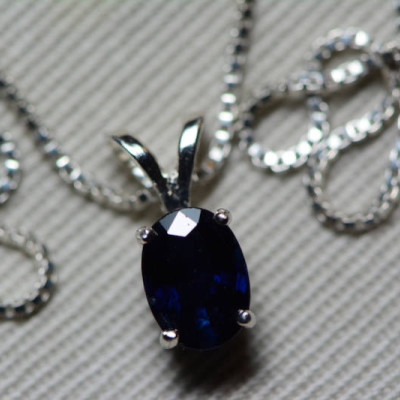 Sapphire Necklace, Blue Sapphire Pendant 1.08 Carat Appraised at 850.00, September Birthstone, Natural Sapphire Jewelry, Oval Cut