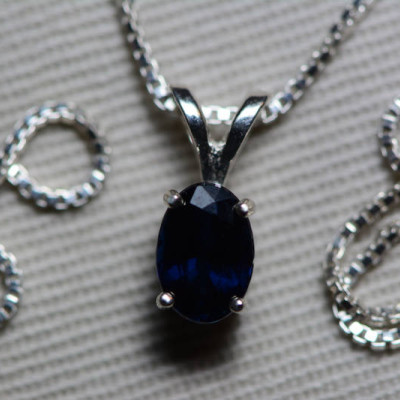 Sapphire Necklace, Blue Sapphire Pendant 1.09 Carat Appraised at 875.00, September Birthstone, Natural Sapphire Jewelry, Oval Cut