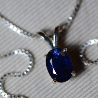 Sapphire Necklace, Blue Sapphire Pendant 1.43 Carat Appraised at 1,150.00, September Birthstone, Natural Sapphire Jewelry, Oval Cut