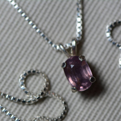 Sapphire Necklace, Pink Sapphire Pendant 0.70 Carat Appraised at 550.00, September Birthstone, Natural Sapphire Jewelry, Oval Cut