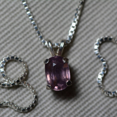 Sapphire Necklace, Pink Sapphire Pendant 0.70 Carat Appraised at 550.00, September Birthstone, Natural Sapphire Jewelry, Oval Cut