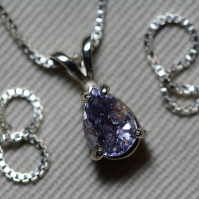 Sapphire Necklace, Purple Sapphire Pendant 1.40 Carat Appraised at 1,100.00, September Birthstone, Natural Sapphire Jewellery, Pear Cut