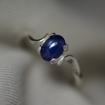 Sapphire Ring, Blue Sapphire Cabochon Ring 1.09 Carat Appraised at 500.00, September Birthstone, Natural Sapphire Jewelry, Oval Cut