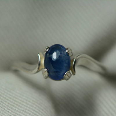 Sapphire Ring, Blue Sapphire Cabochon Ring 1.12 Carat Appraised at 500.00, September Birthstone, Natural Sapphire Jewelry, Oval Cut