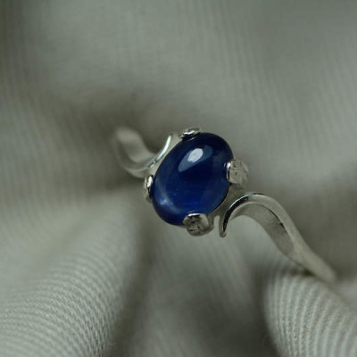 Sapphire Ring, Blue Sapphire Cabochon Ring 1.16 Carat Appraised at 525.00, September Birthstone, Natural Sapphire Jewelry, Oval Cut