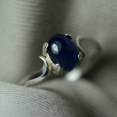 Sapphire Ring, Blue Sapphire Cabochon Ring 1.21 Carat Appraised at 550.00, September Birthstone, Natural Sapphire Jewelry, Oval Cut