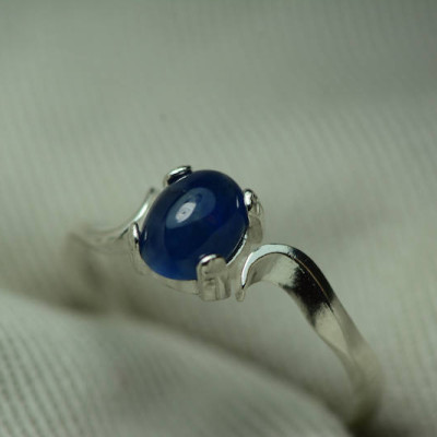 Sapphire Ring, Blue Sapphire Cabochon Ring 1.30 Carat Appraised at 575.00, September Birthstone, Real Sapphire Jewelry, Oval Cut