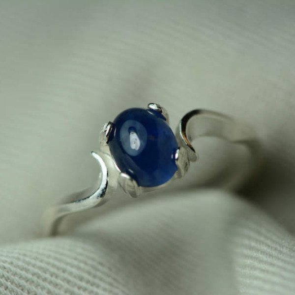 Sapphire Ring, Blue Sapphire Cabochon Ring 1.30 Carat Appraised at 575.00, September Birthstone, Real Sapphire Jewelry, Oval Cut