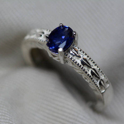 Sapphire Ring, Blue Sapphire Solitaire Ring 0.67 Carat Appraised at 525.00, September Birthstone, Natural Sapphire Jewelry, Oval Cut