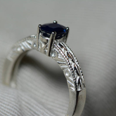 Sapphire Ring, Blue Sapphire Solitaire Ring 0.79 Carat Appraised at 625.00, September Birthstone, Natural Sapphire Jewelry, Oval Cut