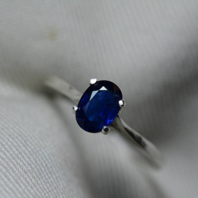 Sapphire Ring, Blue Sapphire Solitaire Ring 0.96 Carat Appraised at 750.00, September Birthstone, Natural Sapphire Jewelry, Oval Cut