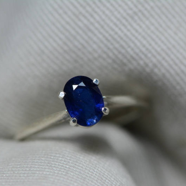 Sapphire Ring, Blue Sapphire Solitaire Ring 1.00 Carat Appraised at 800.00, September Birthstone, Natural Sapphire Jewelry, Oval Cut